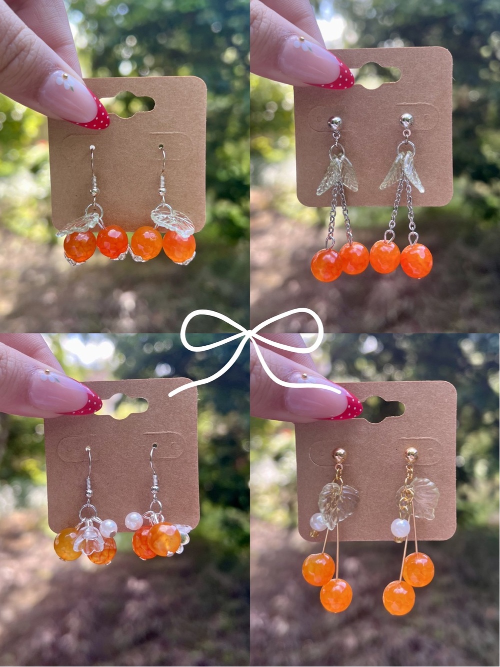 Handmade Orange themed earring set